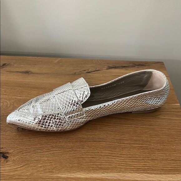 Attilio Giusti Leombruni Shoes - AGL Silver Softy Pointy Toe Moccasin Loafers Size 40.5 | US 10.5 Reg. $370